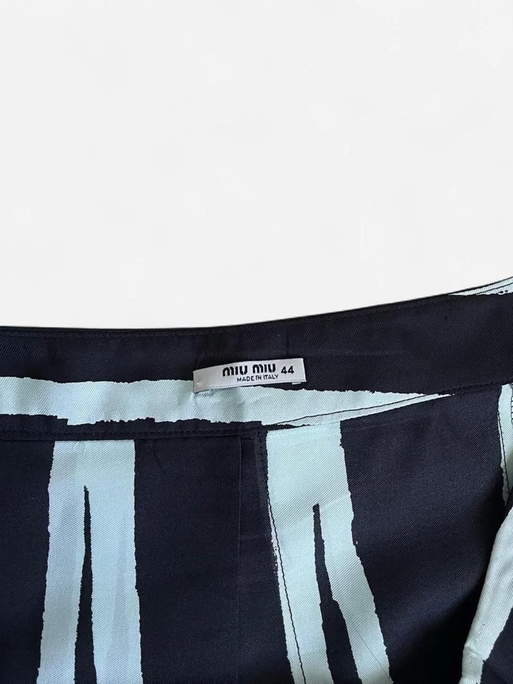 MIU MIU Silk Vintage Striped A-Line Skirt